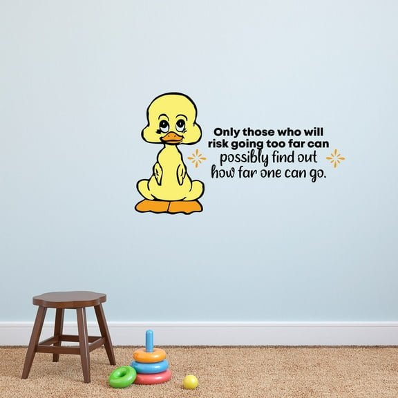 How Far Chick Animal Life Quote Cartoon Quotes Decors Wall Sticker Art Design Decal for Girls Boys Kids Room Bedroom Nursery Kindergarten Home Decor Stickers Wall Art Vinyl Decoration (8x10 inch)