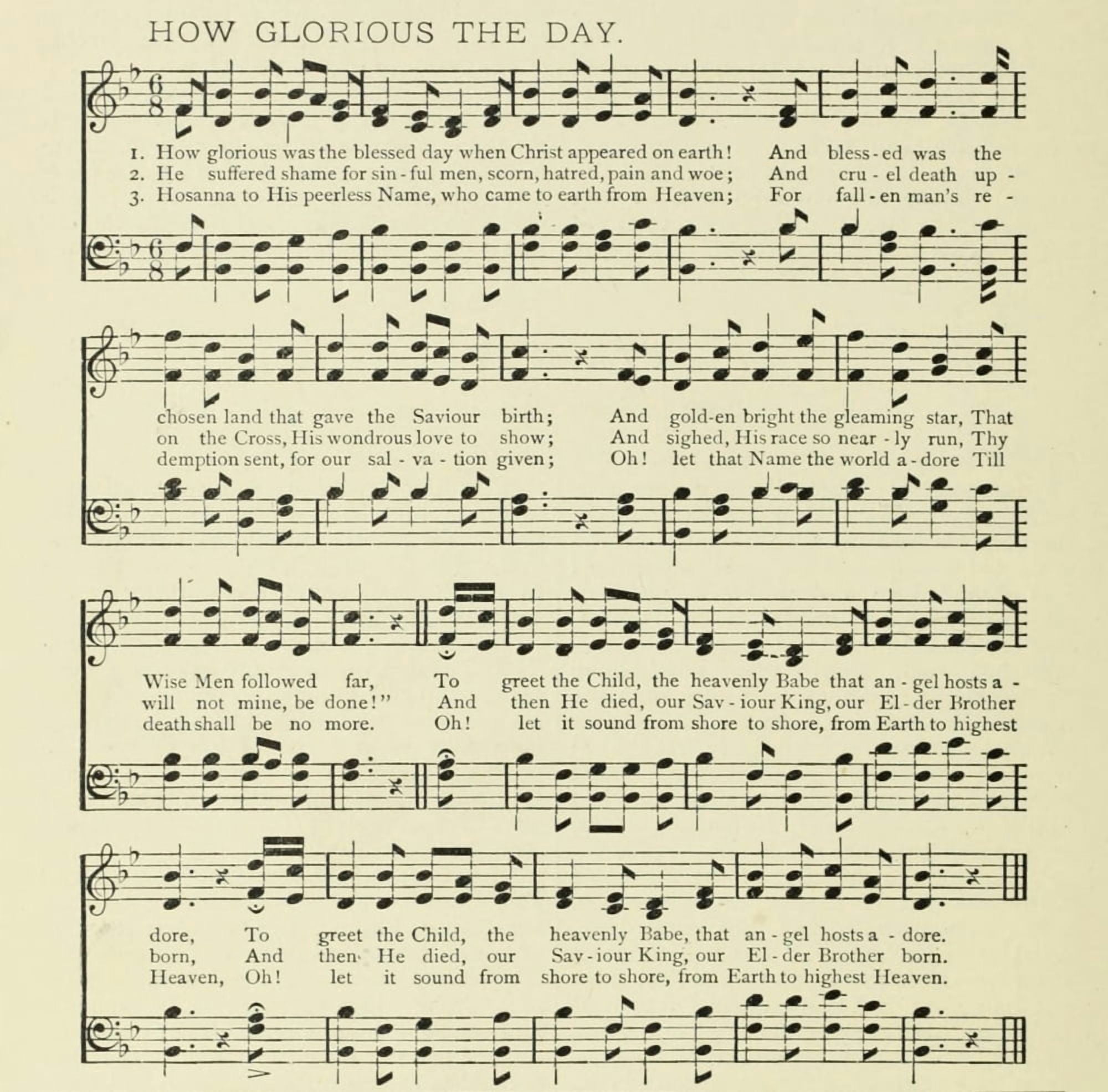 How Glorious the Day Christmas in Song 1891 Canvas Art - How Glorious the Day (18 x 24)