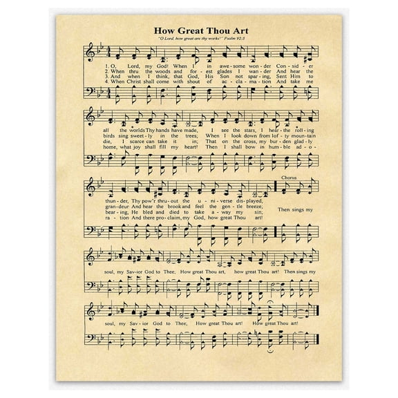How Great Thou Art Music Sheet Poster Music Sheet Print Music Sheet Print Song Sheet Lyrics Poster Lyrics Wall Art Music Poster Music Print
