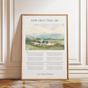 How Great Thou Music Sheet Harmony Of Nature Inspired Poster, Creative Music Inspired Theme For Music Room And Studio Decor