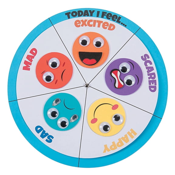 How I Feel Wheel Craft Kit, Craft Kits, Misc CYO - Paper, CYO - Paper, 12 Pieces, Multicolor