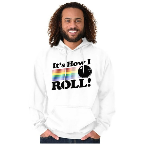 How I Roll Funny Bowling Ball Pun Hoodie Sweatshirt Women Men Brisco Brands L