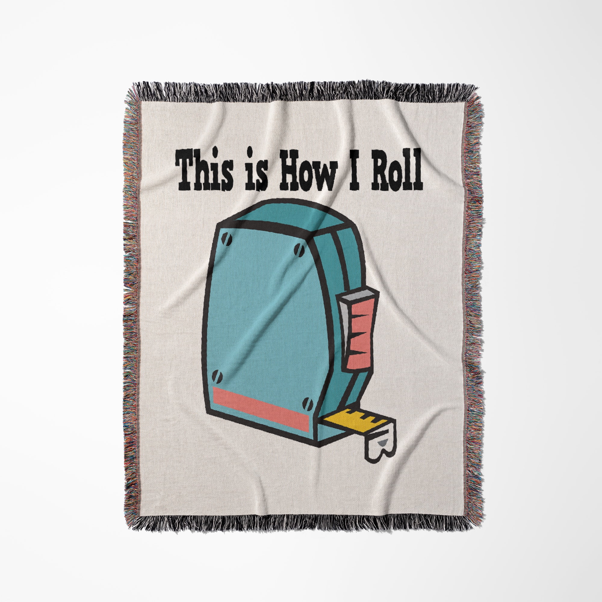 How I Roll Measuring Tape Handyman Design, Woven Blanket