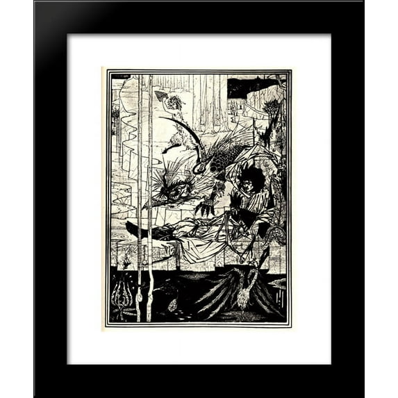 How King Arthur Saw the Questing Beast 20x24 Framed Art Print by Beardsley, A...