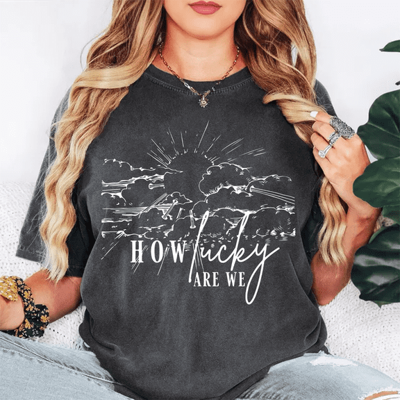 How Lucky Are We Vintage Graphic T-Shirt