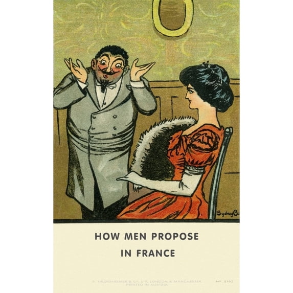 How Men Propose Poster Print By Mary Evans Picture Librarypeter & Dawn Cope Collection (18 X 24)