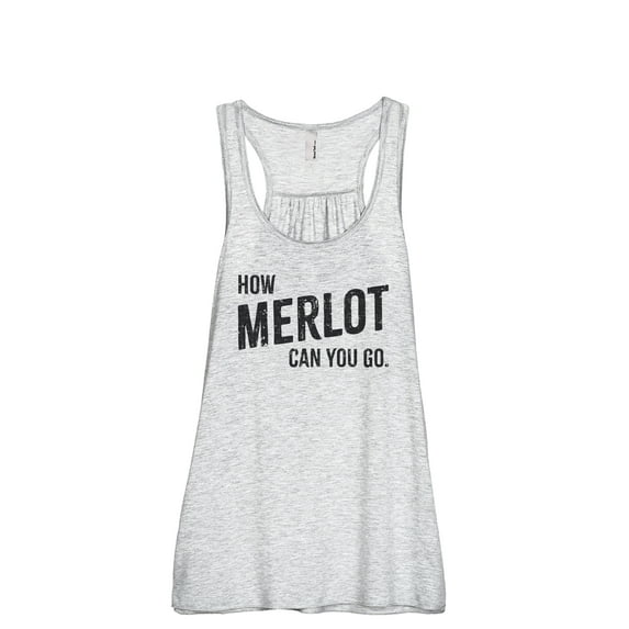 How Merlot Can You Go Women's Fashion Sleeveless Flowy Racerback Workout Yoga Tank Top Sport Grey Medium