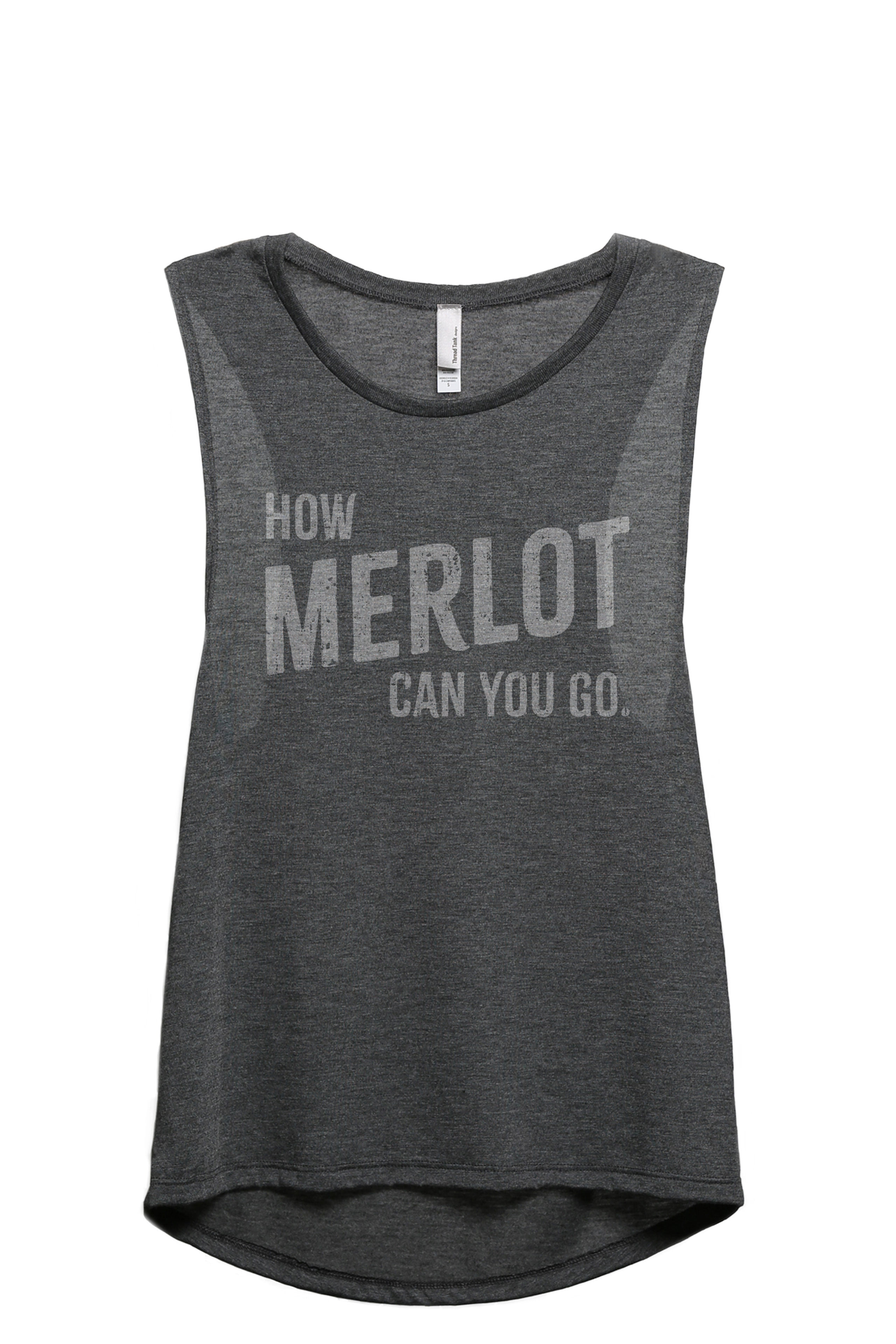 How Merlot Can You Go Women's Fashion Sleeveless Muscle Workout Yoga Tank  Top Charcoal Grey Small 