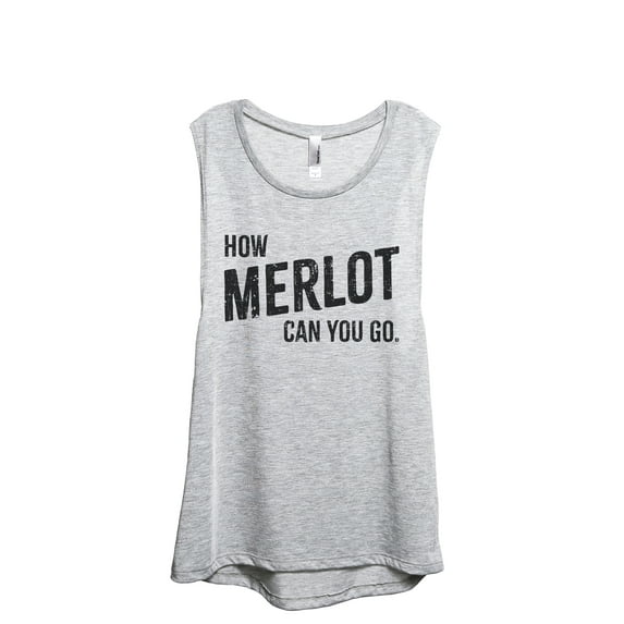 How Merlot Can You Go Women's Fashion Sleeveless Muscle Workout Yoga Tank Top Sport Grey X-Large