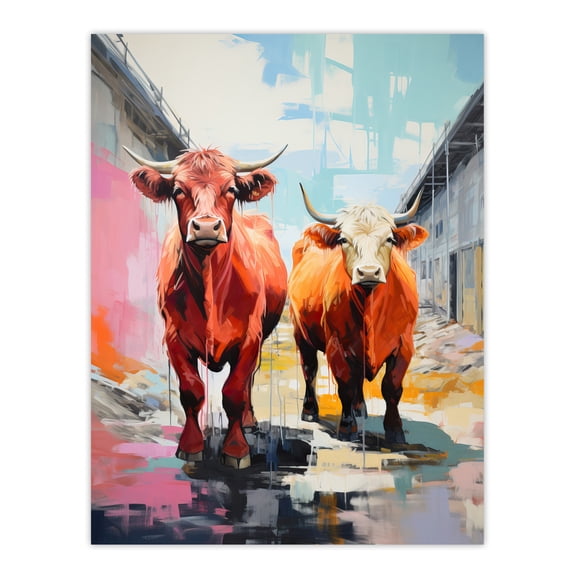 How Now Brown Cow Highlands Country Fun Unframed Wall Art Print Poster Home Decor Premium