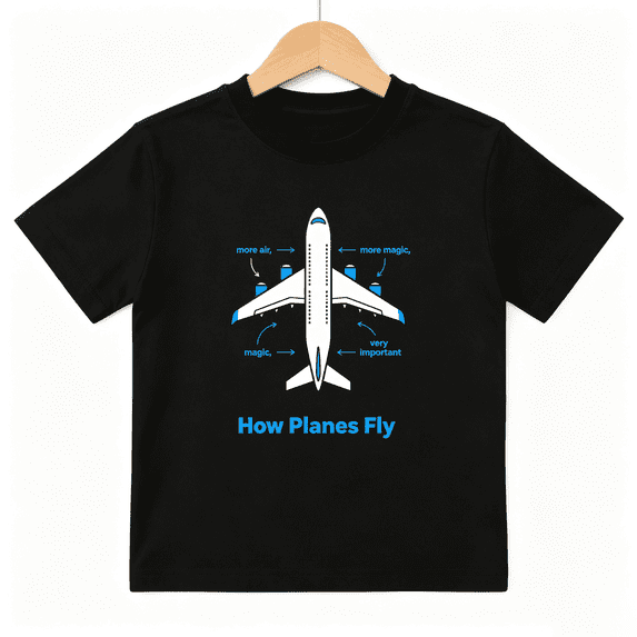 How Planes Fly Airplane Diagram Boys Graphic Tee Educational Science School Student Gift 100% Cotton Kids Short Sleeve T-Shirt