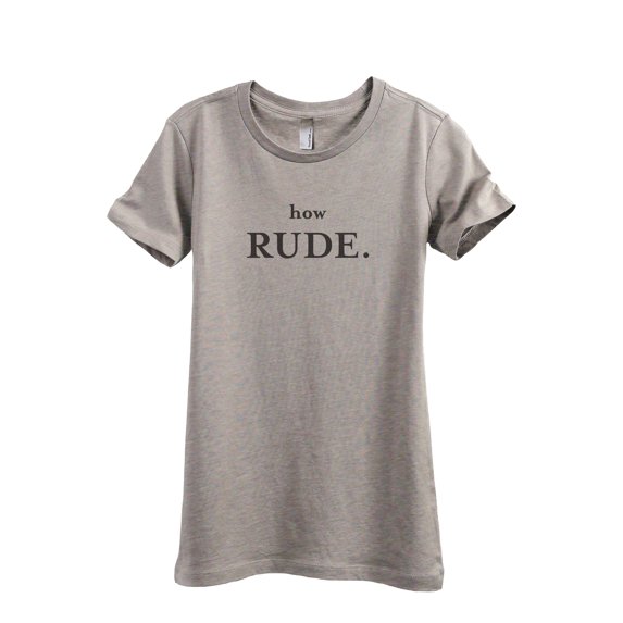 How Rude Women's Fashion Relaxed T-Shirt Tee Heather Tan Small