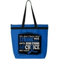 thumbnail image 1 of How Strong We Are Darcey Tote Bag for Colon Cancer, Rectal Cancer Awareness - Blue, 1 of 5