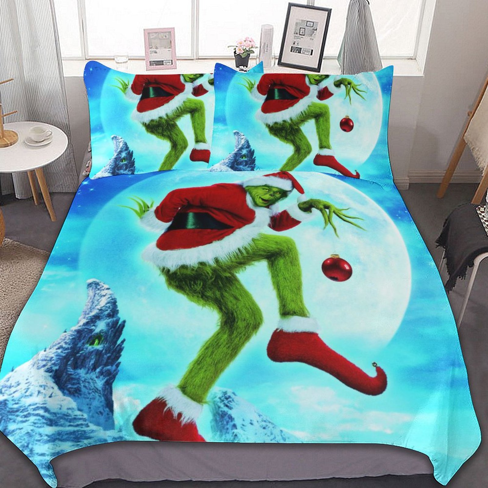 How The Grinch Stole Christmas 3 Pieces Bedding Sets Soft Comforter