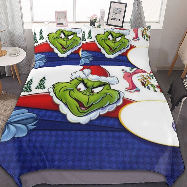 How The Grinch Stole Christmas 3 Pieces Bedding Sets Soft Comforter