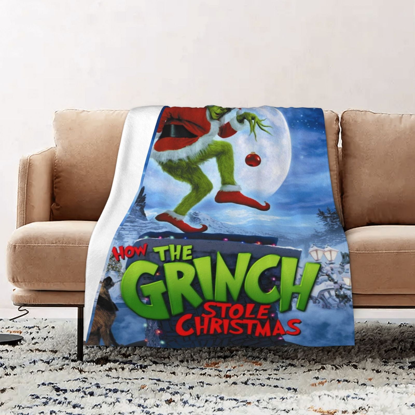 How The Grinch Stole Christmas Blanket Soft Fuzzy Fleece Antipilling