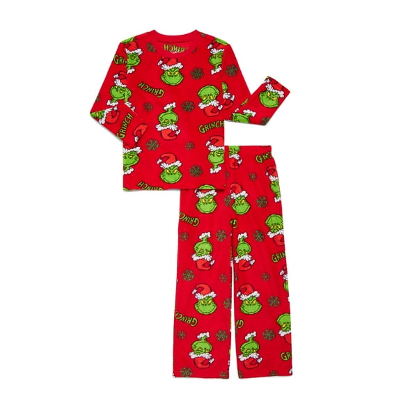 How the Grinch Stole Christmas Holiday Boys Long Sleeve Top and Pants Pajama Set, 2-Piece, Sizes 4-12