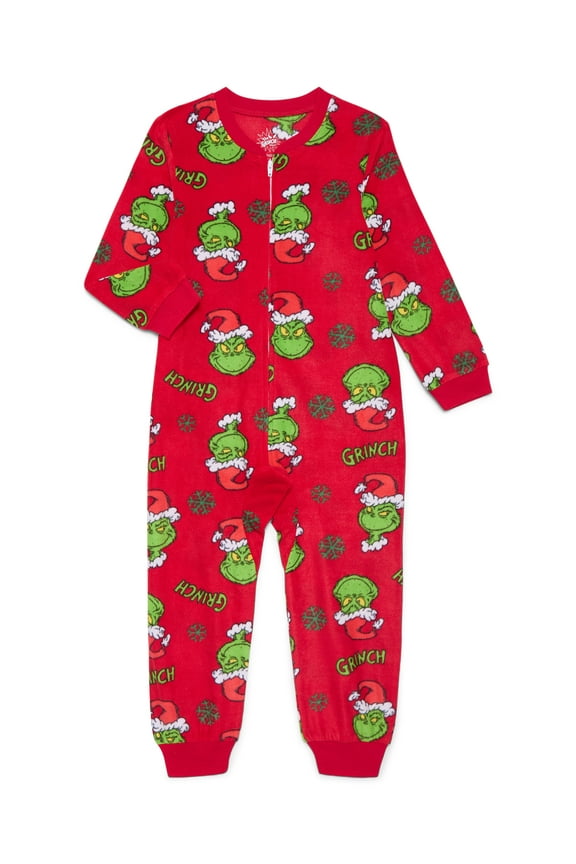 The Grinch Kids Christmas Onesie Union Suit Pajamas, Sizes 4-12