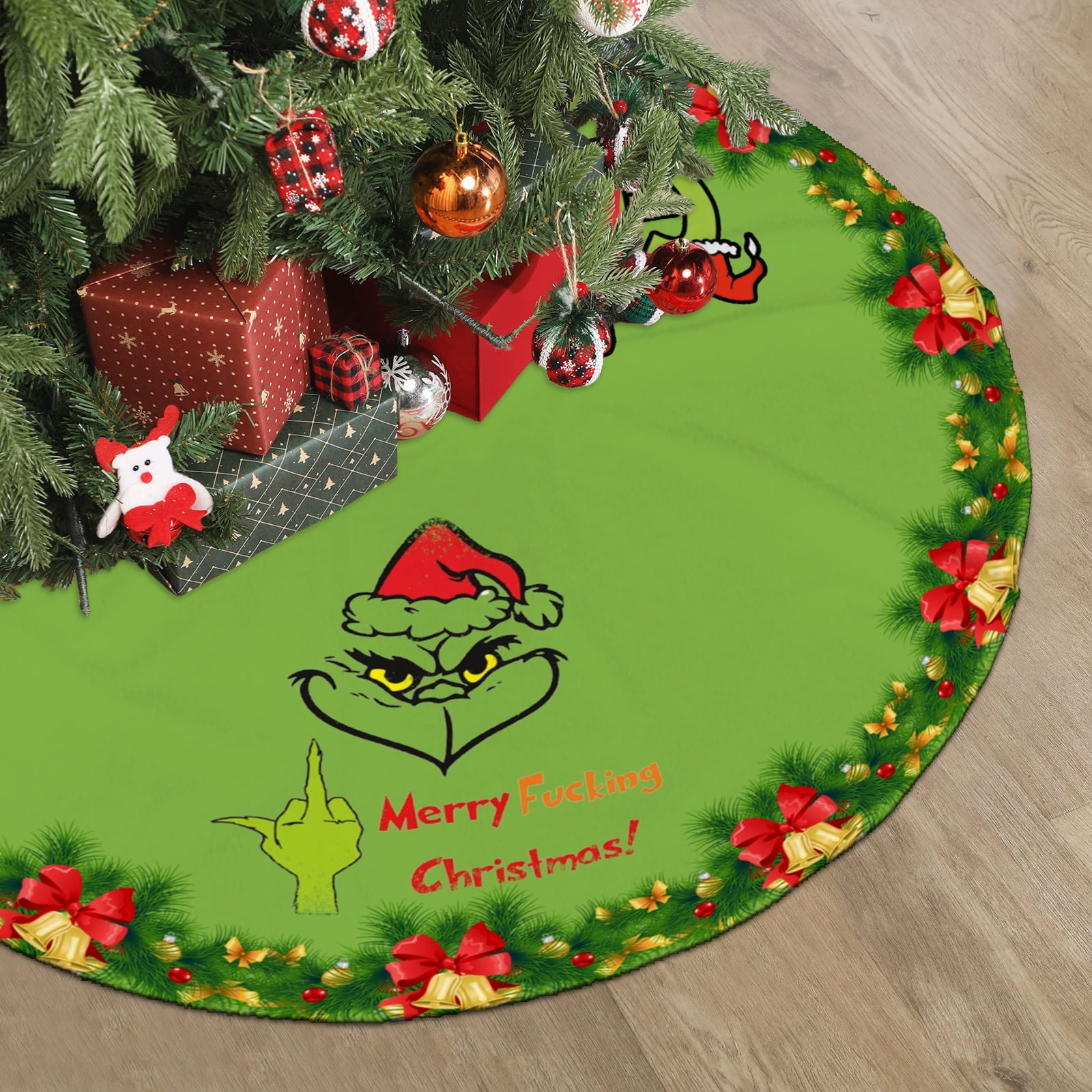 How The Grinch Stole Christmas Christams Tree Skirts Mat Seamless Pattern Cute Christmas Tree Skirt for Holiday Home Party Decor 36 inch 2 Walmart