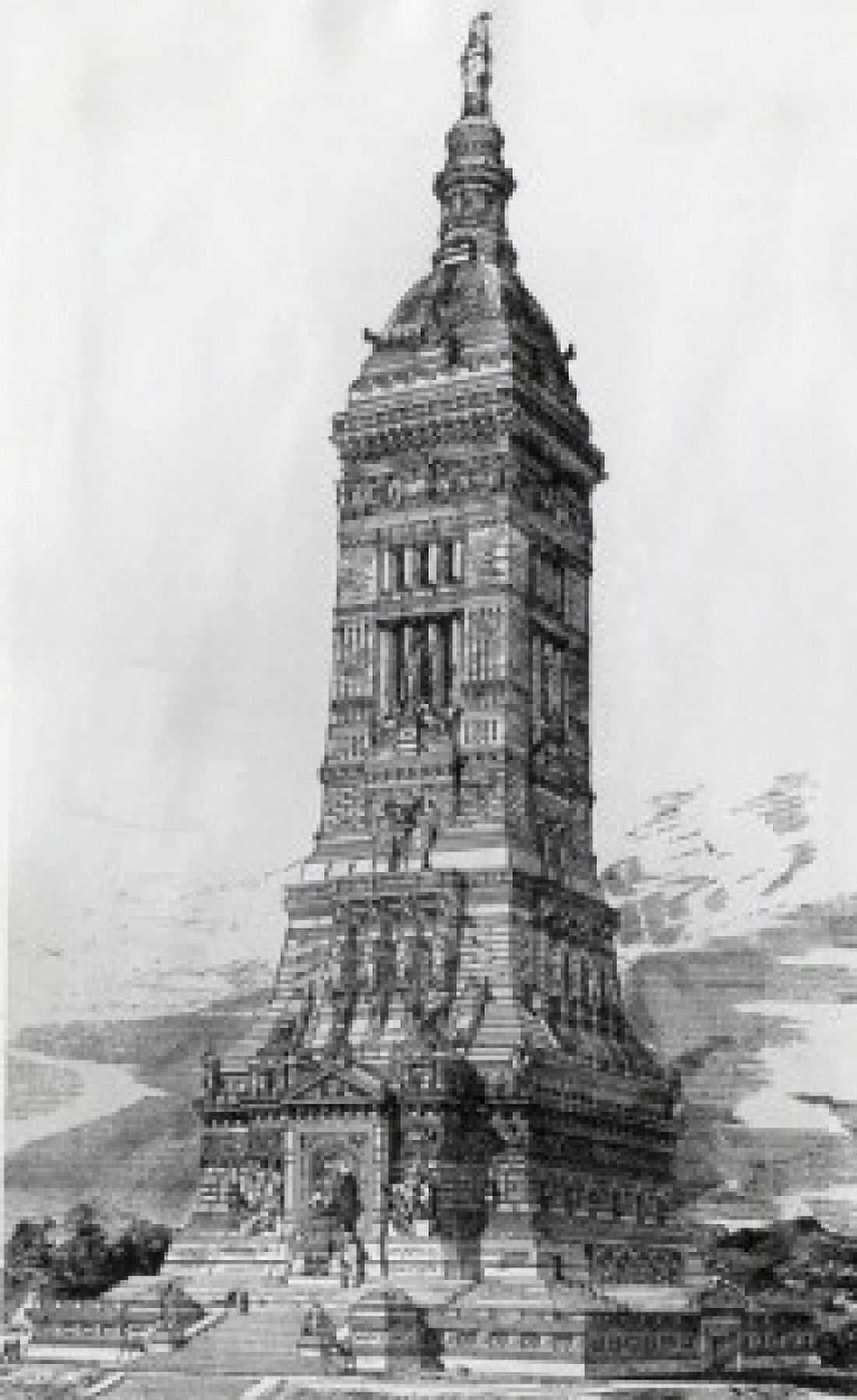 How The Washington Monument Might Have Looked Design For The Monument Submitted In The 1870s 19th Century Artist Unknown Canvas Art - (24 x 36)