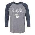 thumbnail image 1 of How To Avoid A Meltdown Unisex 3/4 Sleeve Baseball Raglan Tee, 1 of 2