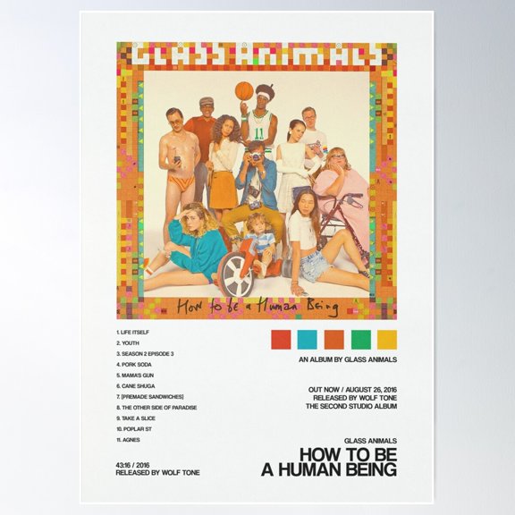 How To Be A Human Being Poster Wall Art, Modern Wall Decor For Living Room Bedroom, 8x12 UNFRAMED