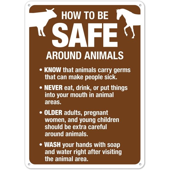 How To Be Safe Around Animals Sign Metal Sign 12X8 Inches