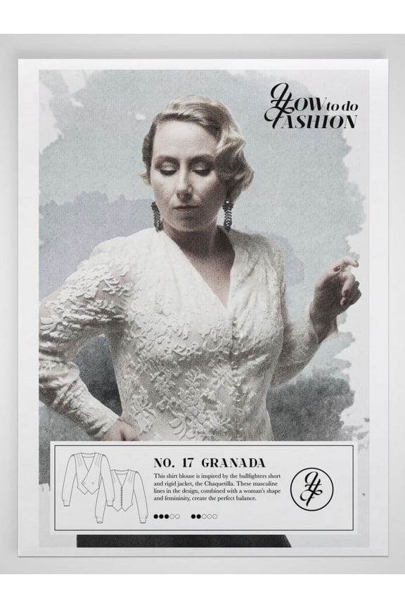 Sewing Pattern Granada Blouse Women 34-48 Tops, Vintage Style