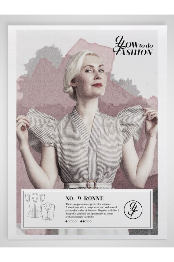 Sewing Pattern Ronne Blouse Women 32-54 Tops, Vintage Style