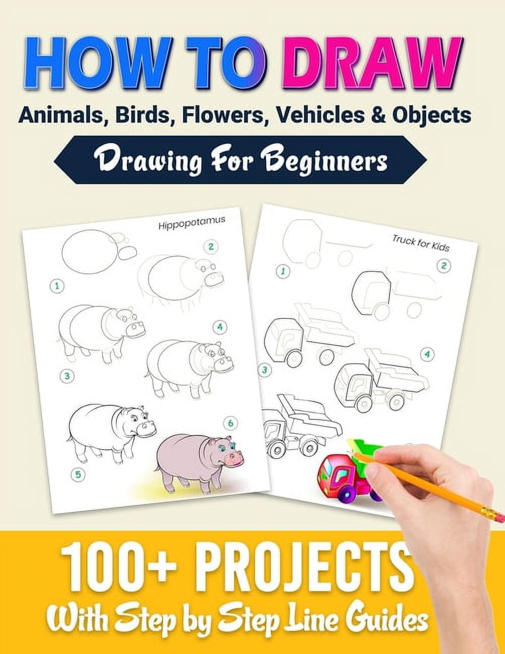 How To Draw 202 Things Easy step-by-step Drawing for Kids: Simple And Easy  Drawing Book for kids 6-8, 9-12. With Animals, Plants, Sports, Foods.   to Sketch, XXL How To Draw Book