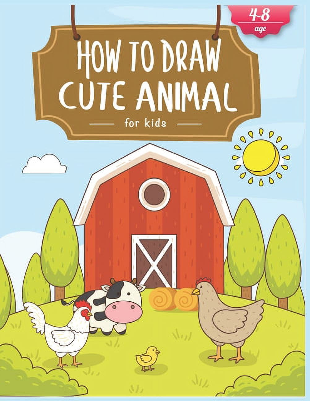 How to draw Zoo Animals and Words: Easy & Fun Drawing and first Words Book  for Kids Age 6-8 (Paperback)
