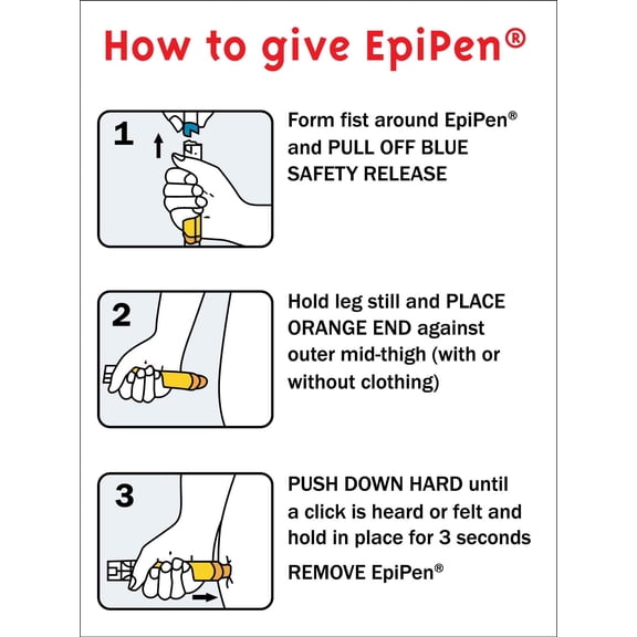 How To Give EpiPen Metal Sign Caution Danger Safety Security Warning Notice Signs Size: 12 x 16 inch
