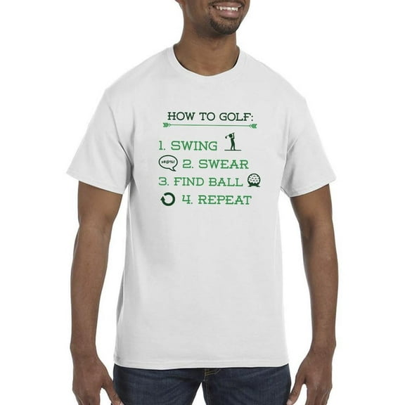 How To Golf Step By Step T-Shirt Men -Smartprints Designs, Male Large