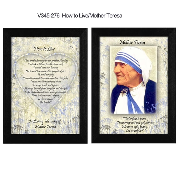 TrendyDecor4U How To Live Quotes By Mother Teresa Collection Wall Art V345-276