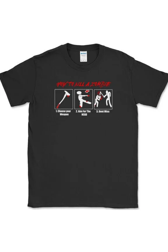 How To Survive A Zombie Apocalypse Funny Horror Humor Gift Unisex T Shirt up to 5XL