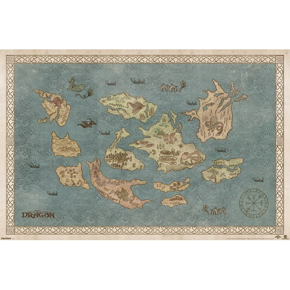 How To Train Your Dragon (2025) - Map Wall Poster, 14.725" x 22.375"