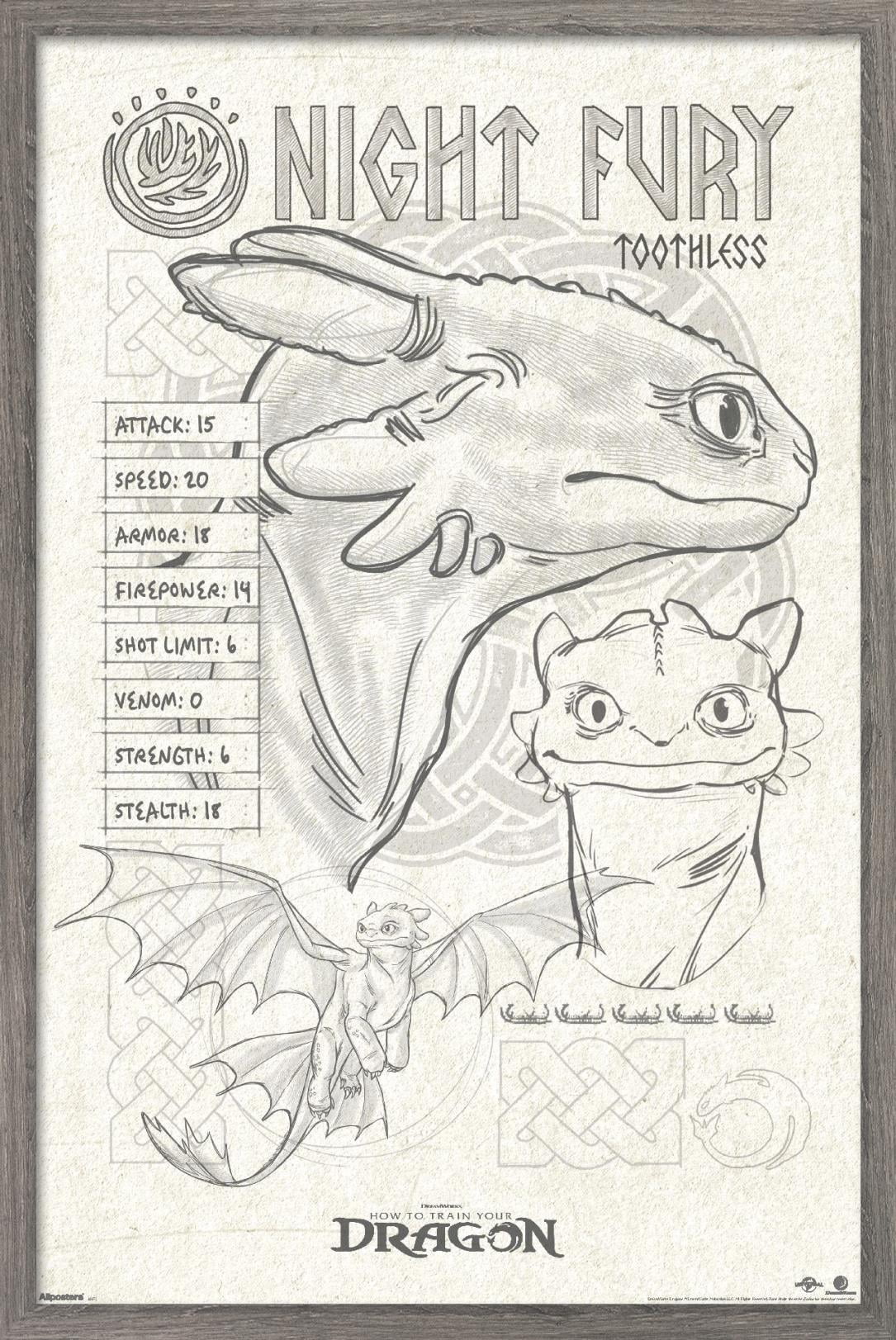 Toothless Poster.pdf How To Train Your Dragon (2025) - Toothless Illustration Wall Poster ...