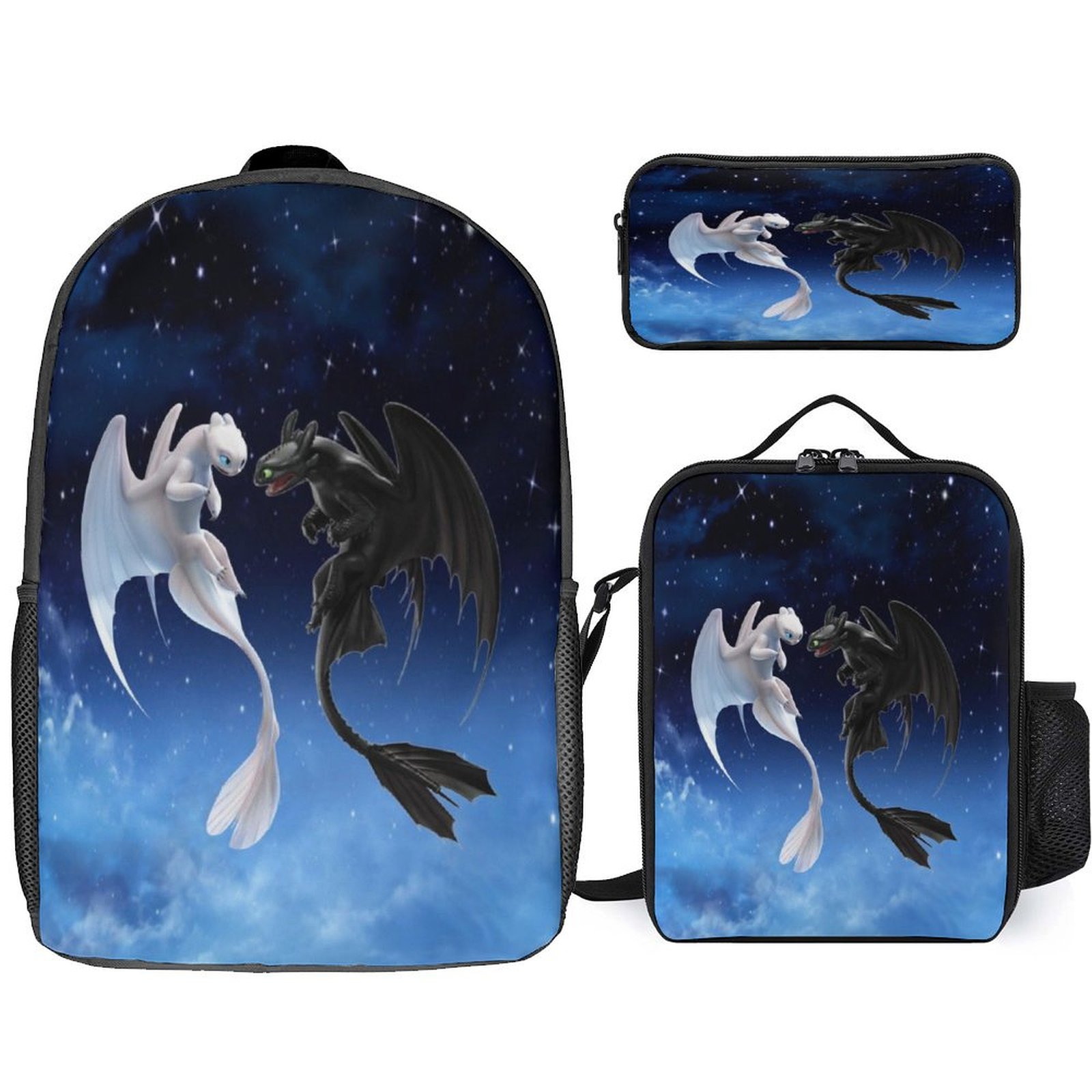 How To Train Your Dragon Backpack 3PCS Backpack Set 17inch School