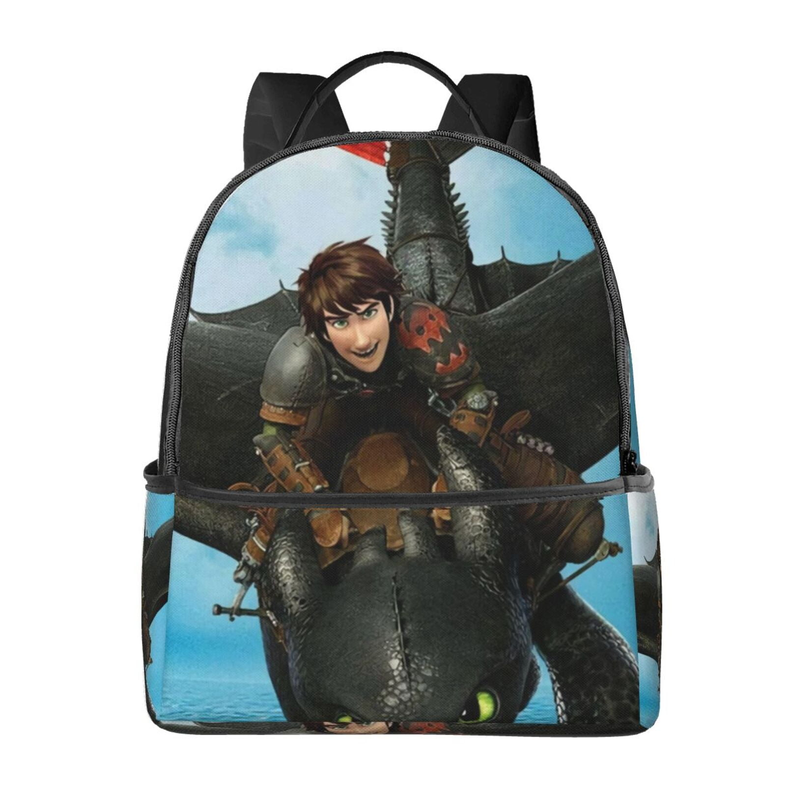 KFBE Rainbow Flame Dragon Kids Backpack - Large Capacity Reflective School Bag For Boys & Girls, Durable Polyester