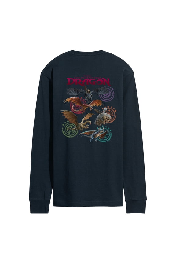 - Dragon Grid - Men's Long Sleeve Graphic T-Shirt