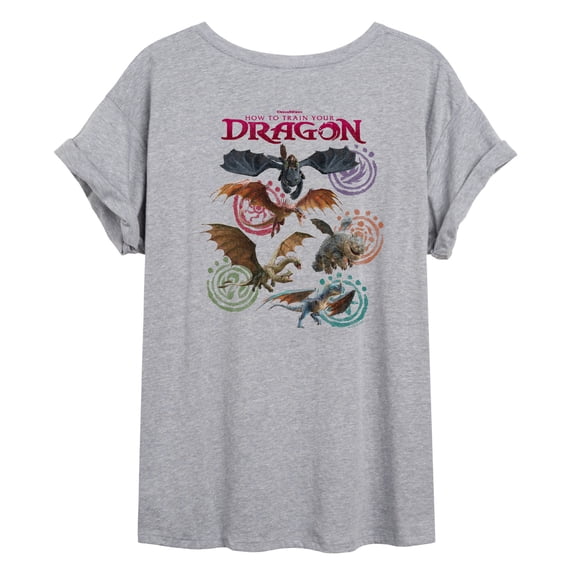 How To Train Your Dragon - Dragon Grid - Womens Oversized Graphic T-Shirt