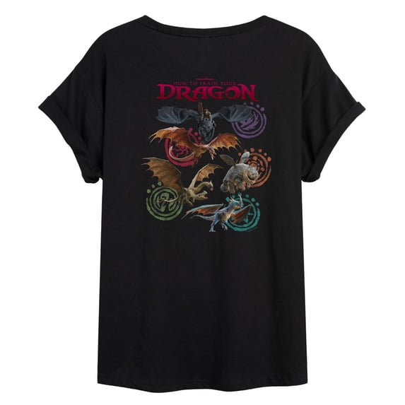 How To Train Your Dragon - Dragon Grid - Womens Oversized Graphic T-Shirt