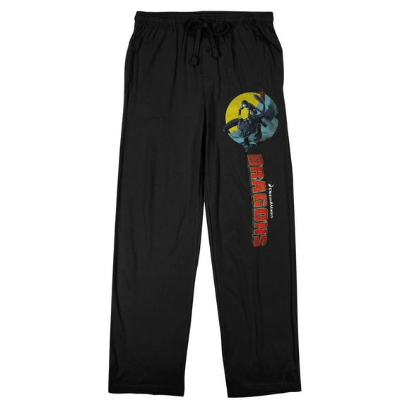 How To Train Your Dragon Dragon with Toothless and Hiccup Men's Black Slepe Pants-M