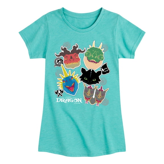 How To Train Your Dragon - Dragons - Toddler And Youth Girls Fitted Short Sleeve Tee