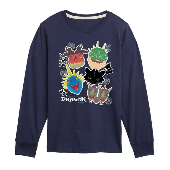 How to Train Your Dragon - Stickers - Youth Boys Long Sleeve Graphic T-Shirt