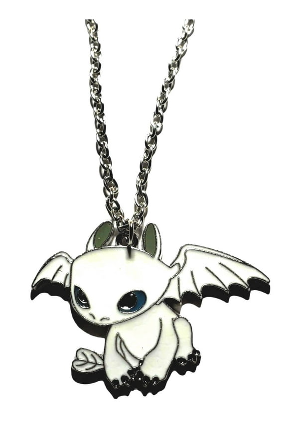 How To Train Your Dragon Light Fury Enamel Metal Pendant Necklace