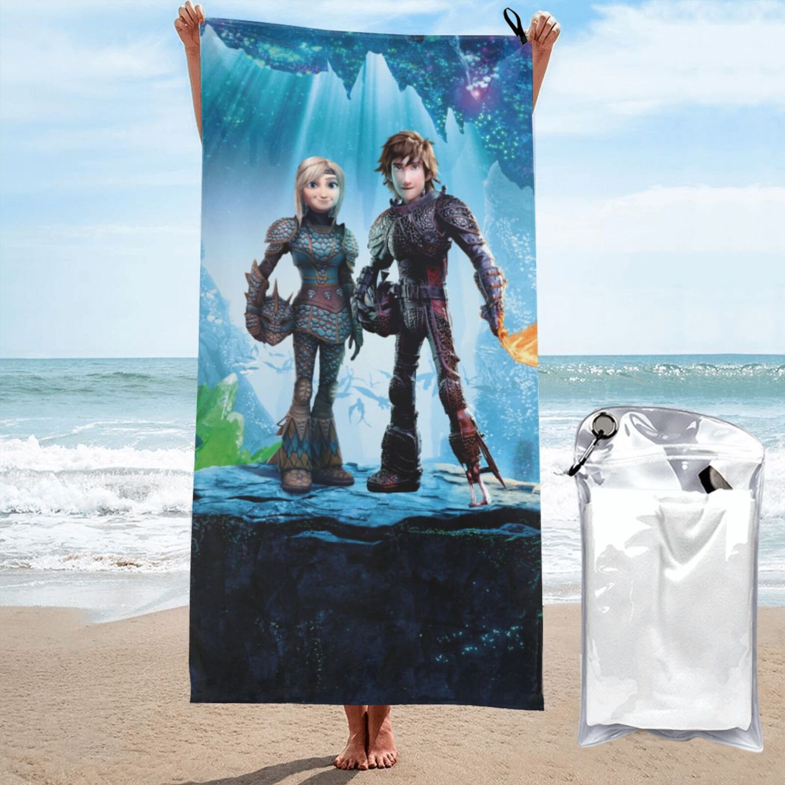 How To Train Your Dragon Lightweight Beach Towel Oversized Microfiber