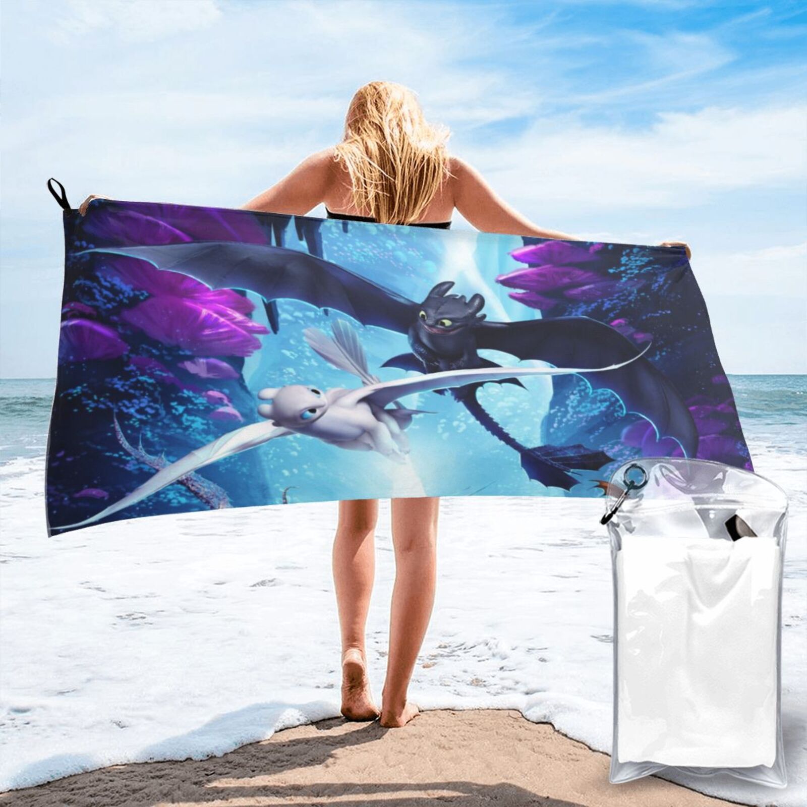 How To Train Your Dragon Lightweight Beach Towel Oversized Microfiber