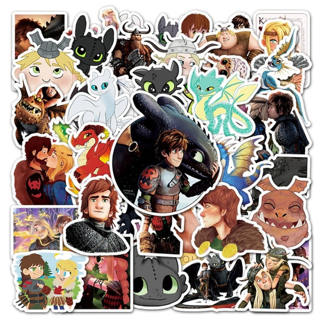 How To Train Your Dragon Themed Set of 50 Assorted Stickers Decal Set