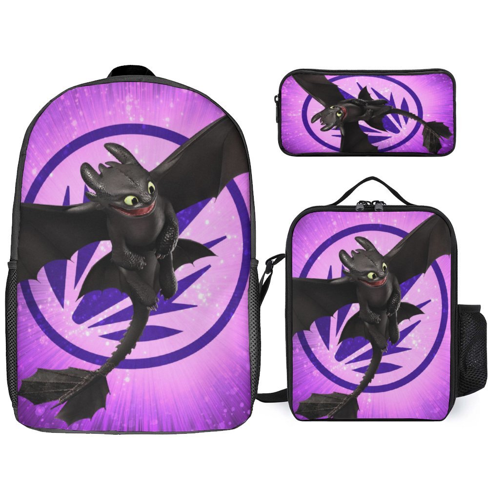 How To Train Your Dragon Toothless Backpack Set Cartoon Backpacks with